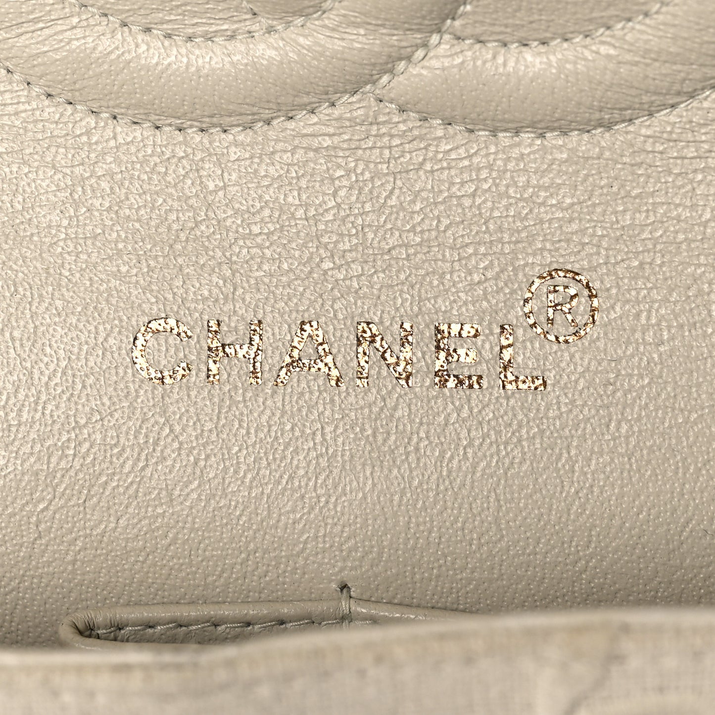 Canvas Camellia Embroidered Medium Double Flap Ivory