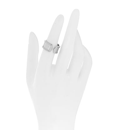 Cartier 18K White Gold 10mm Logo De Cartier Ring 53 6.5 2 of 5