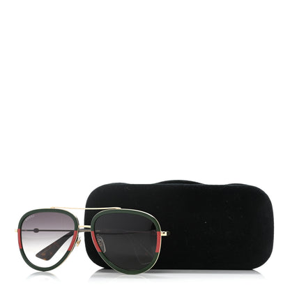 Gucci Web Aviator Sunglasses GG0062S Green Red 8 of 8