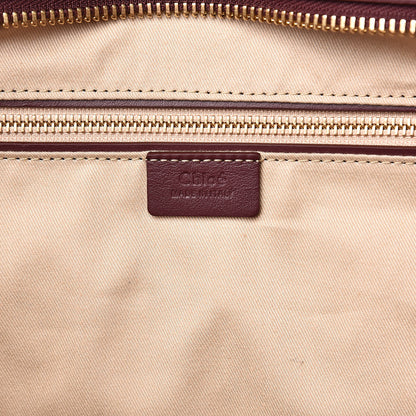 Chloe Smooth Calfskin Embossed Tao Zipped Tote Burnt Brown 6 of 9