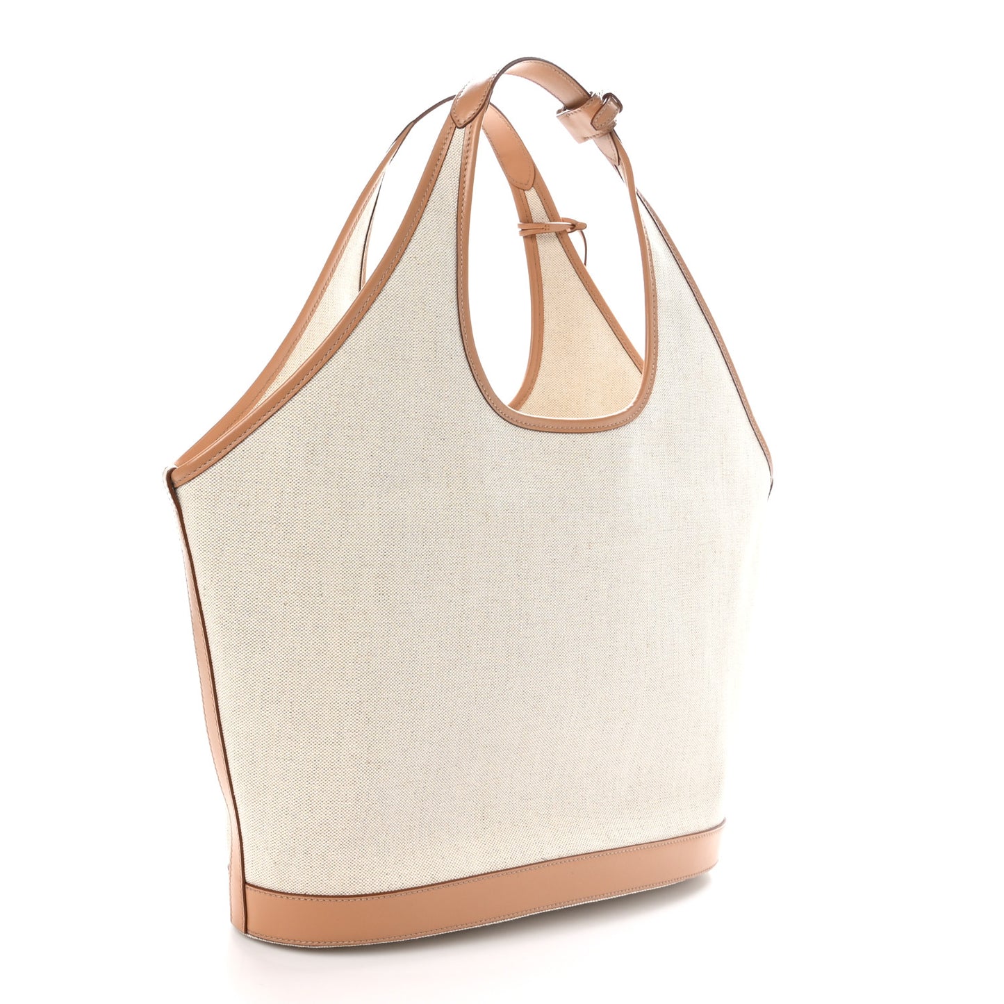 Linen Vitello Medium Logo Tote Natural