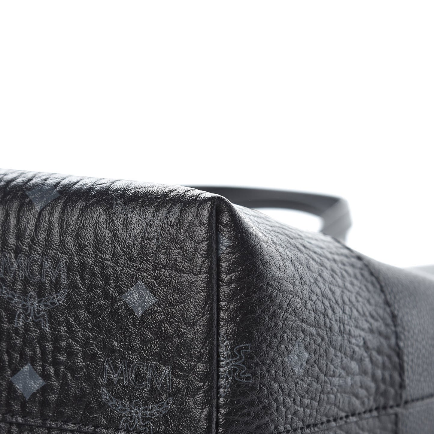 Calfskin Visetos Anya Shopper Tote Black
