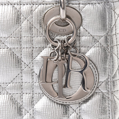 Christian Dior Metallic Grained Calfskin Cannage Small Lucky Badges My Lady Dior Silver 8 of 11