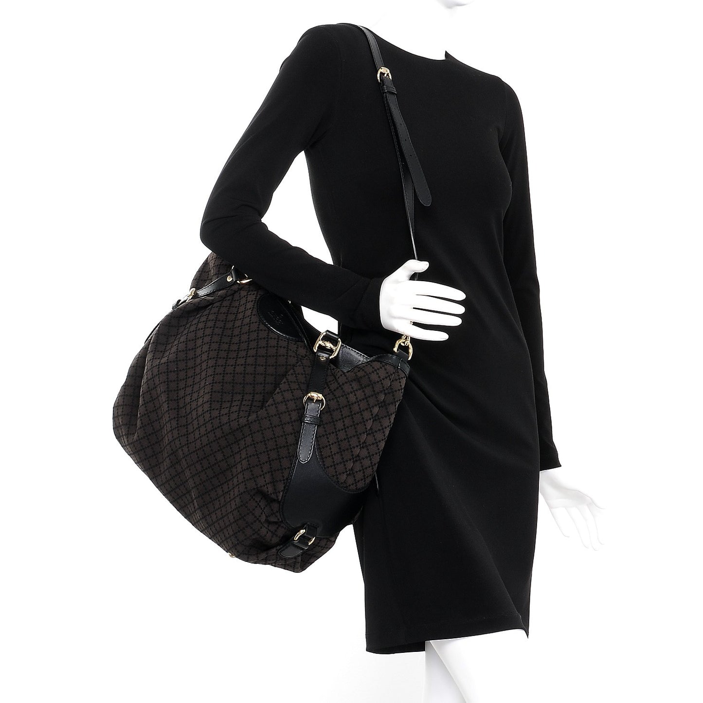 Diamante Bridle Tote Dark Brown