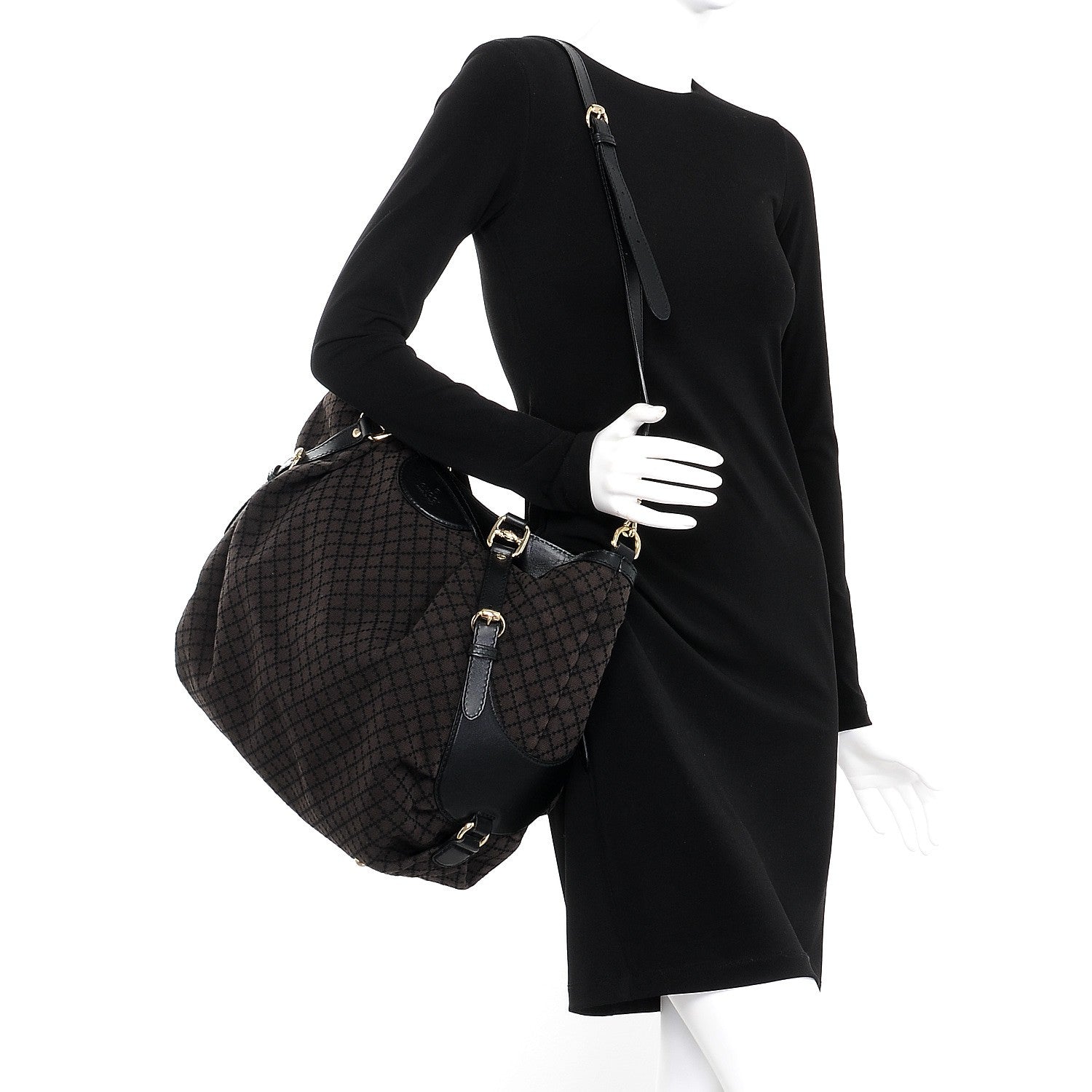 Gucci Diamante Bridle Tote Dark Brown 2 of 6
