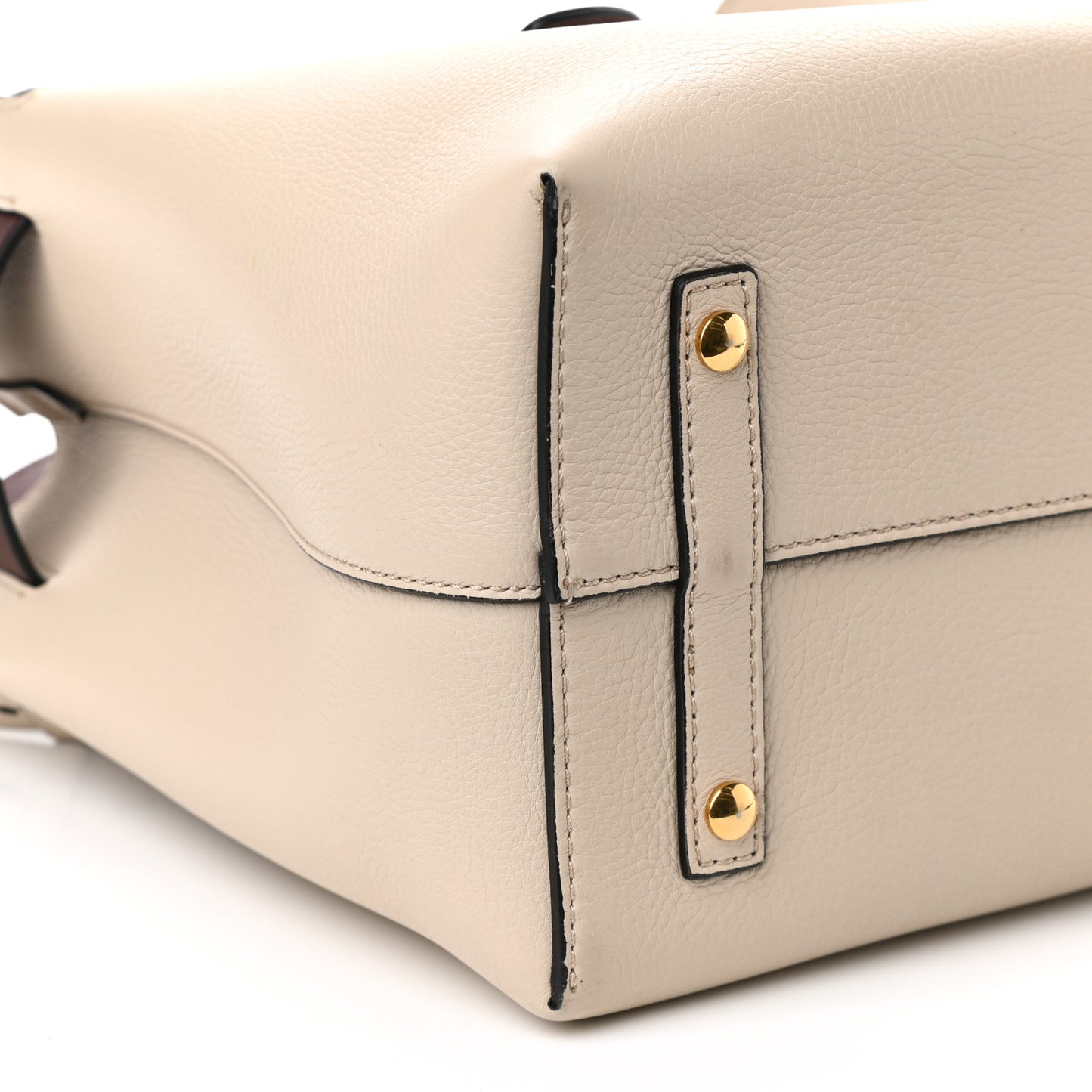 Soft Grain Calfskin Medium Belt Bag Ivory Mahogany Red