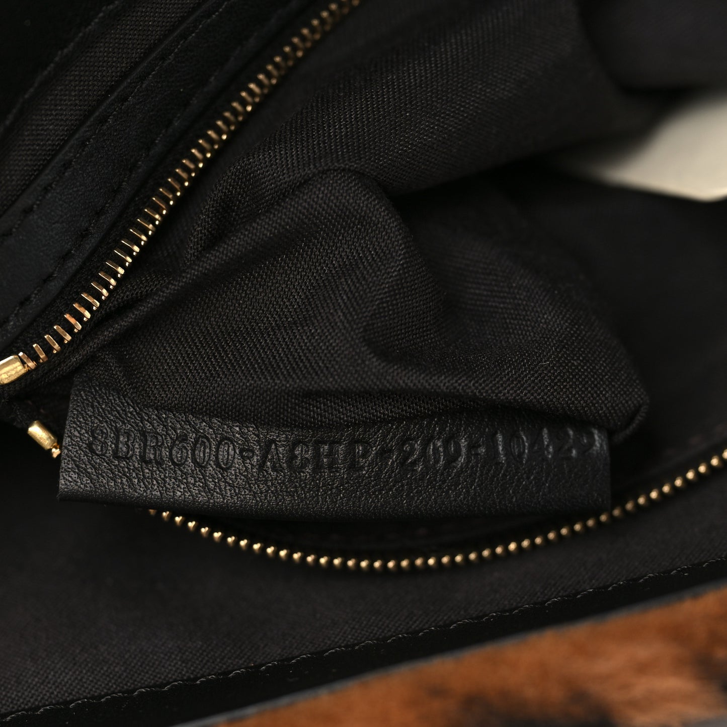 Shearling Vitello Dolce Macro FF 1974 Baguette Tobacco Black