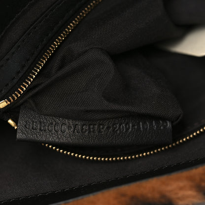 Fendi Shearling Vitello Dolce Macro FF 1974 Baguette Tobacco Black 7 of 9
