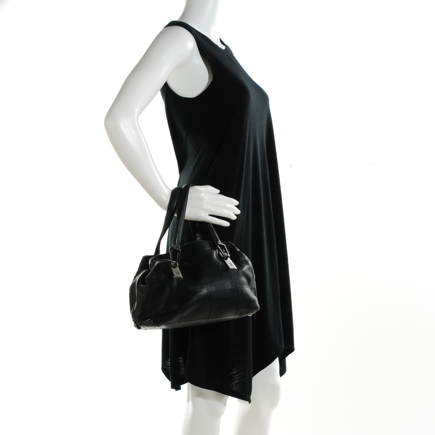 Chanel Caviar Square Stitched Medium Tote Black 2 of 6