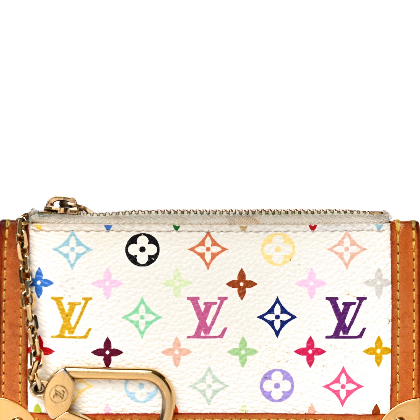Monogram Multicolor Key Pouch White