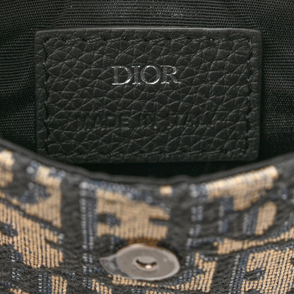 Christian Dior Oblique Grained Calfskin Adjustable Saddle Shoulder Strap With Pouch Black 7 of 12