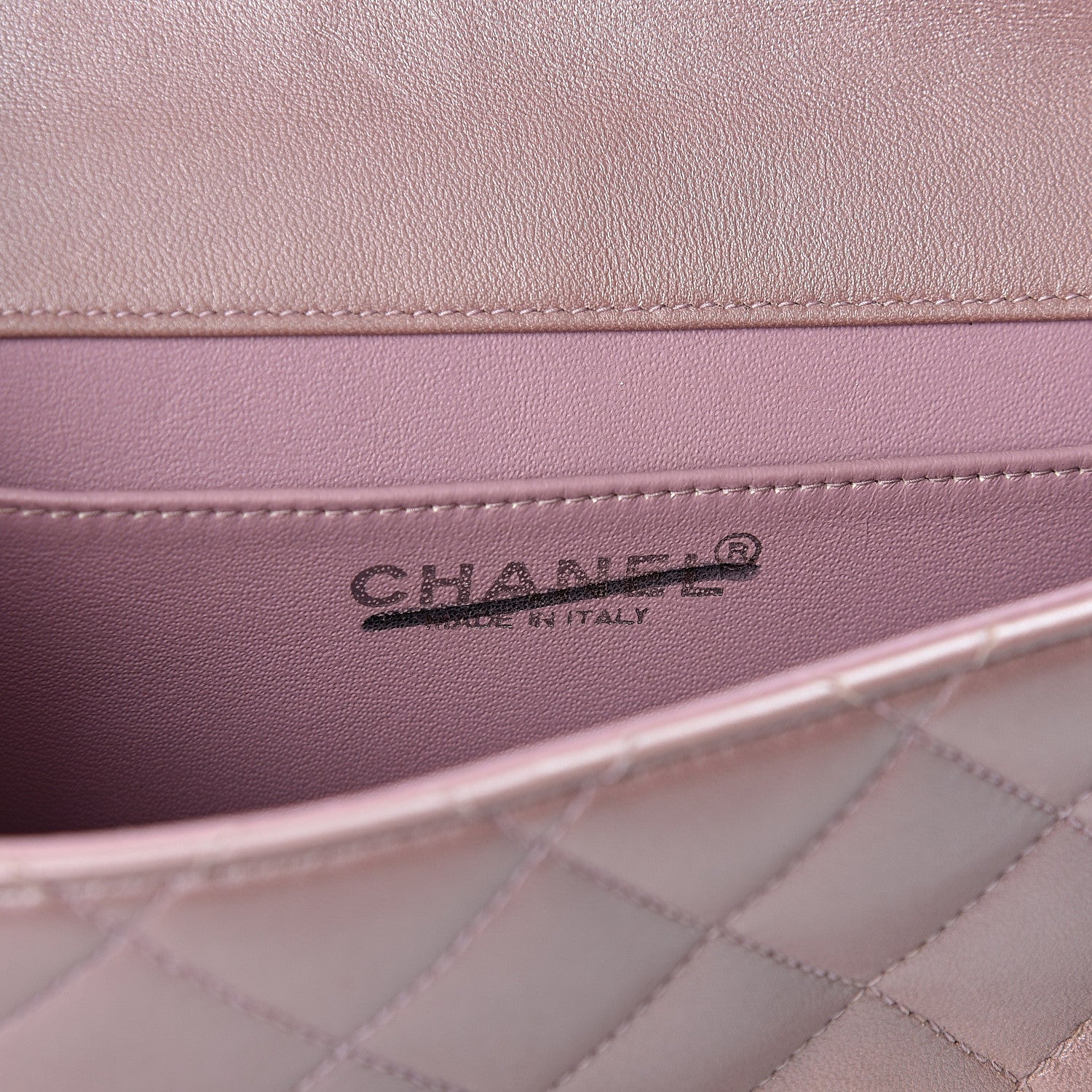 Chanel Metallic Lambskin Quilted Extra Mini Rectangular Flap Pink 5 of 10