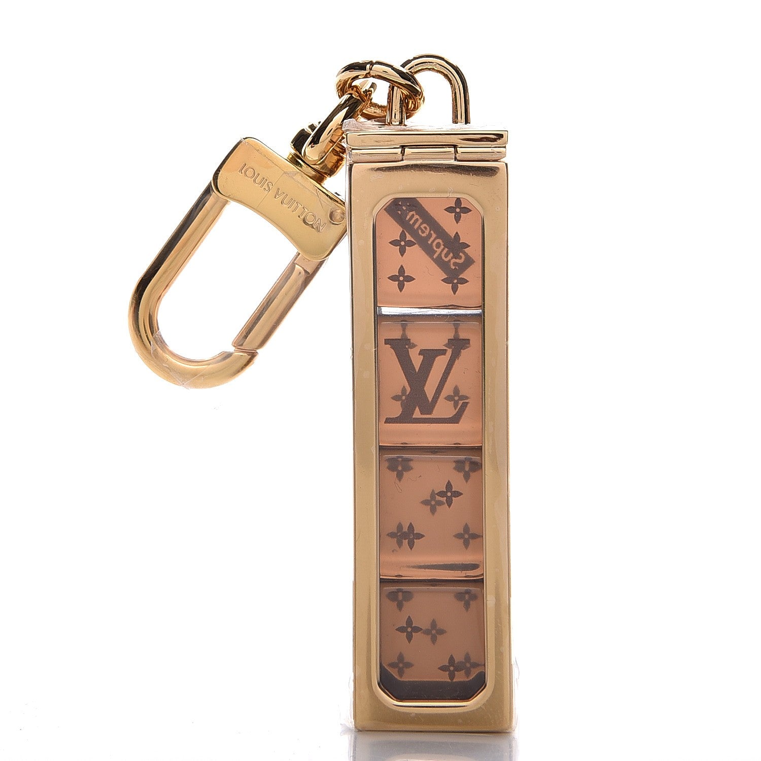 LOUIS VUITTON × Supreme ダイスe-pay Louis Vuitton X SUPREME Dice Key Chain Bag Charm Brown