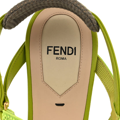 Fendi Organza Paillettes Colibri 85mm Slingback Pumps 38.5 Wasabi 7 of 8
