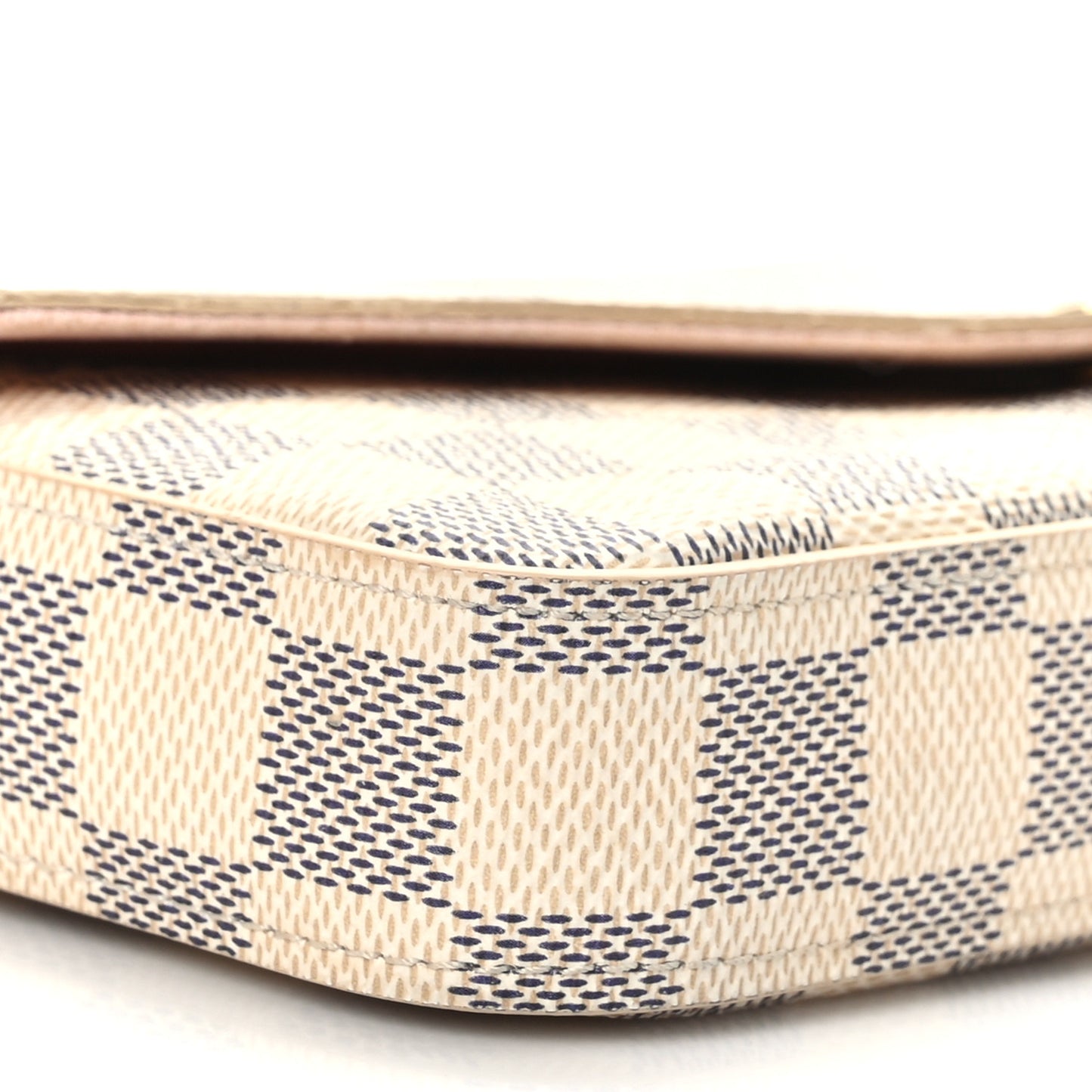 Damier Azur Pochette Felicie Chain Wallet Rose Ballerine