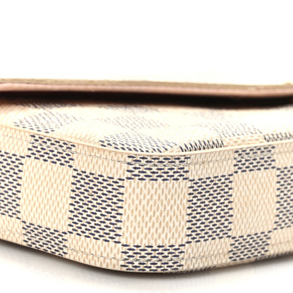Louis Vuitton Damier Azur Pochette Felicie Chain Wallet Rose Ballerine 8 of 10