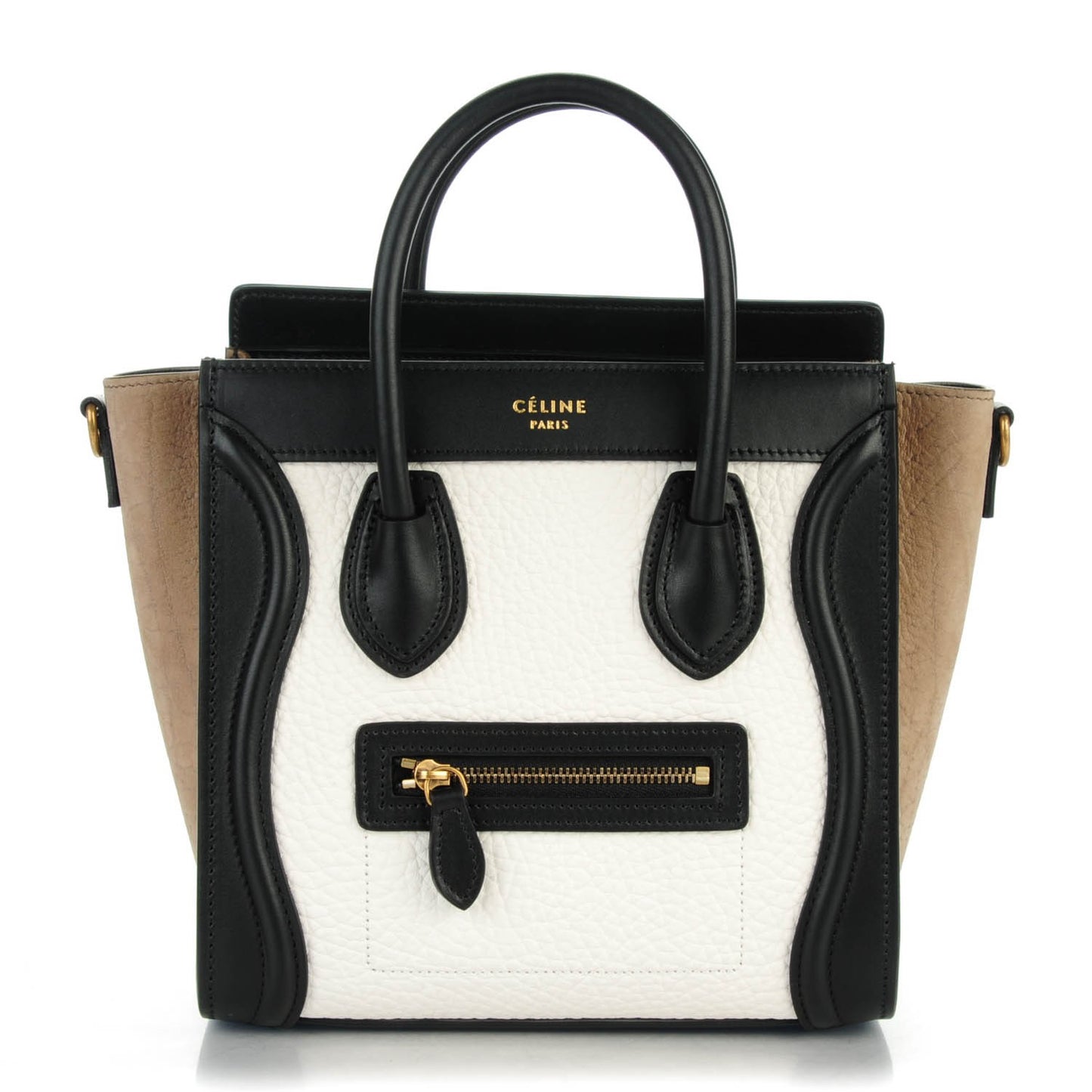 Bullhide Calfskin Suede Nano Tri-Color Luggage White