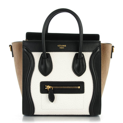 Celine Bullhide Calfskin Suede Nano Tri-Color Luggage White 1 of 7