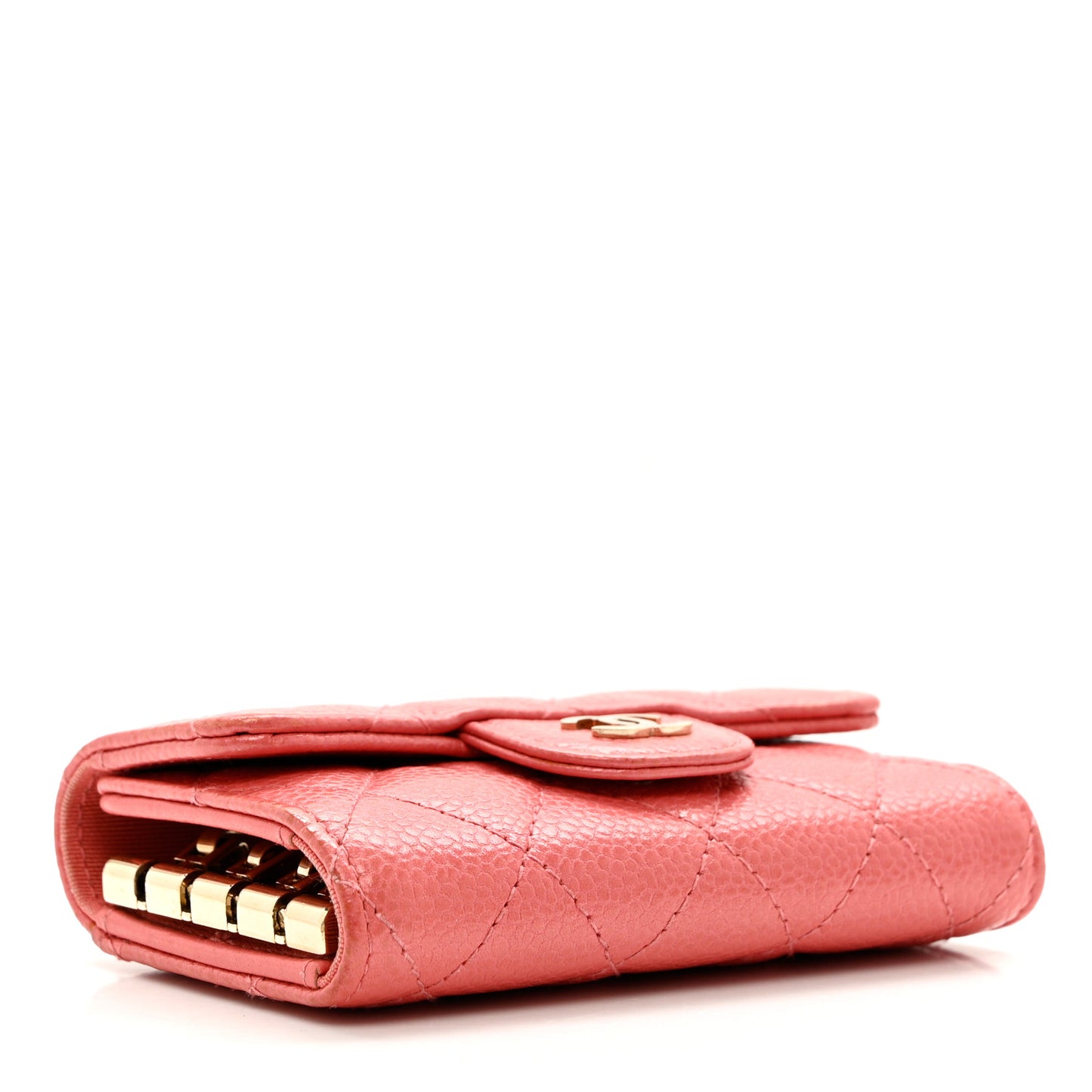 Caviar Quilted Classic 4 Key Holder Wallet Dark Pink