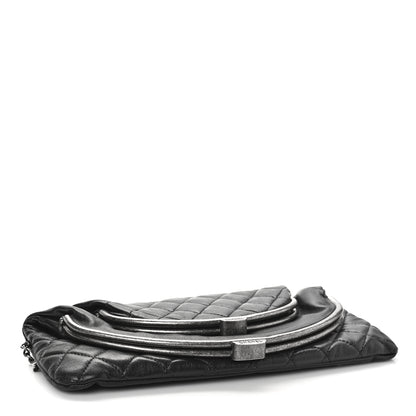 Chanel Lambskin Quilted Frame Clasp Flap Clutch Black 4 of 9