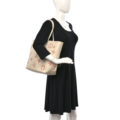 Louis Vuitton Empreinte Monogram Giant Neverfull MM Creme Rose Trianon 2 of 8