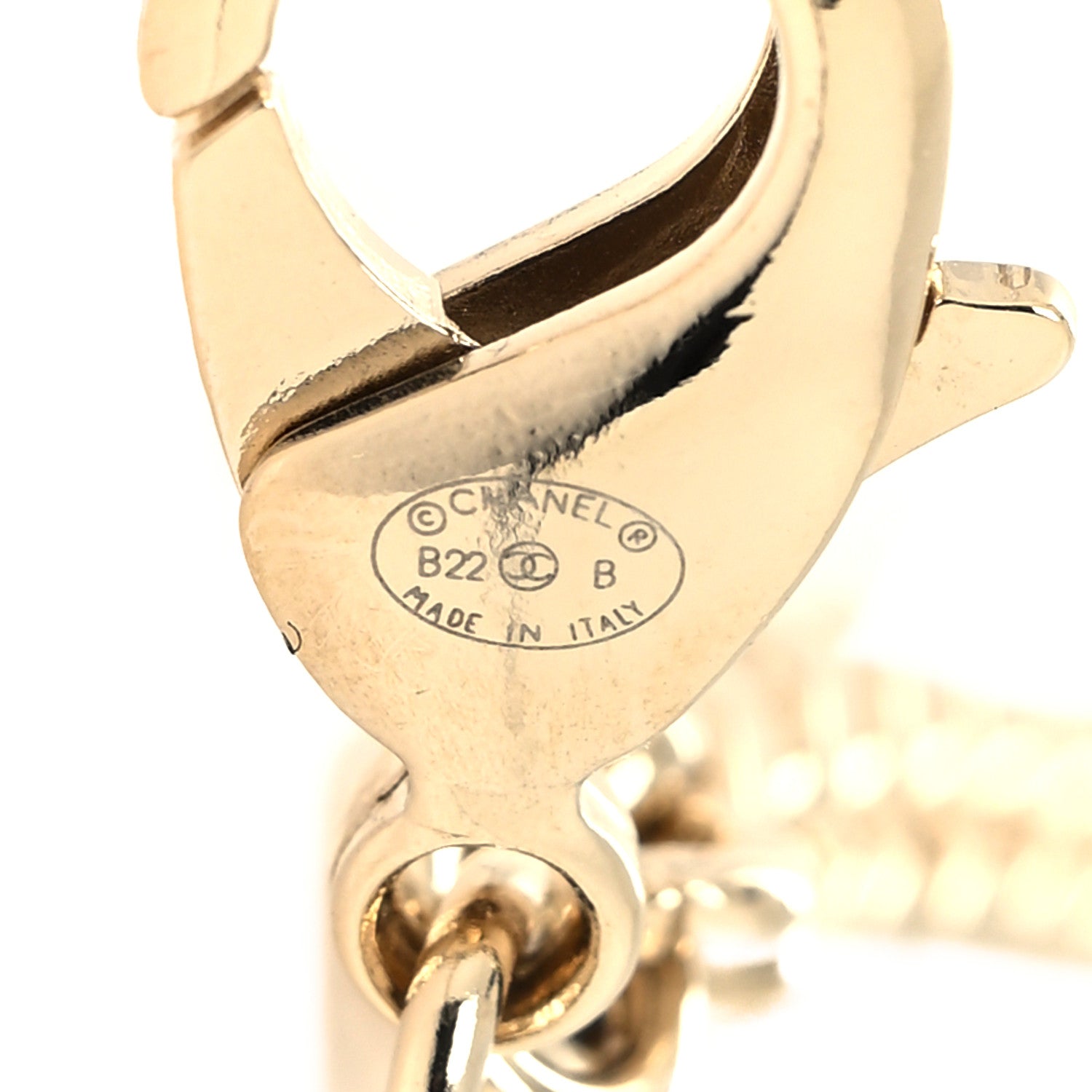 Chanel Pearl Crystal Bead Chain Heart CC Belt Gold Black 4 of 4