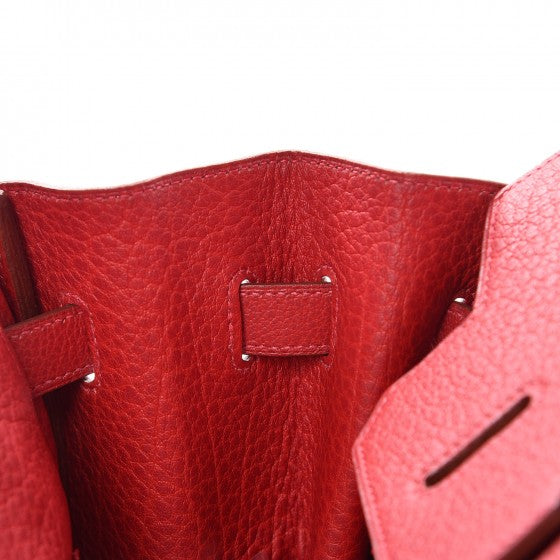 Hermes Buffle Skipper Birkin 35 Rouge Casaque 12 of 41