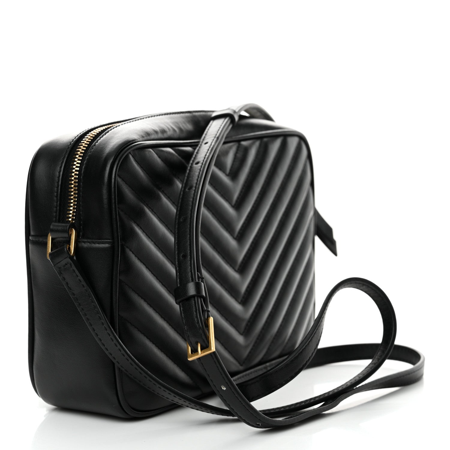 Saint Laurent Calfskin Matelasse Monogram Lou Camera Bag Black 3 of 10