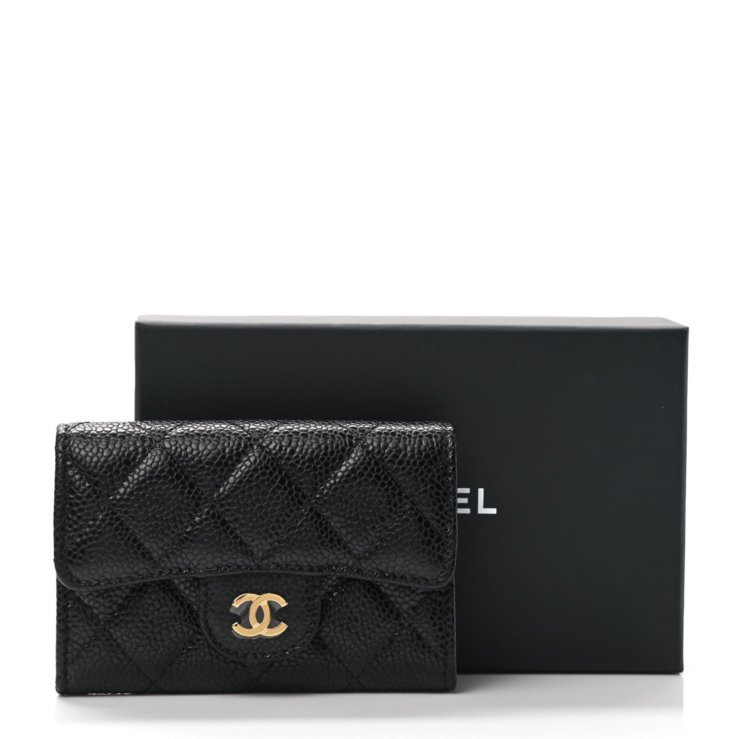 Chanel Caviar Quilted Flap Card Holder Wallet Black 9 of 9