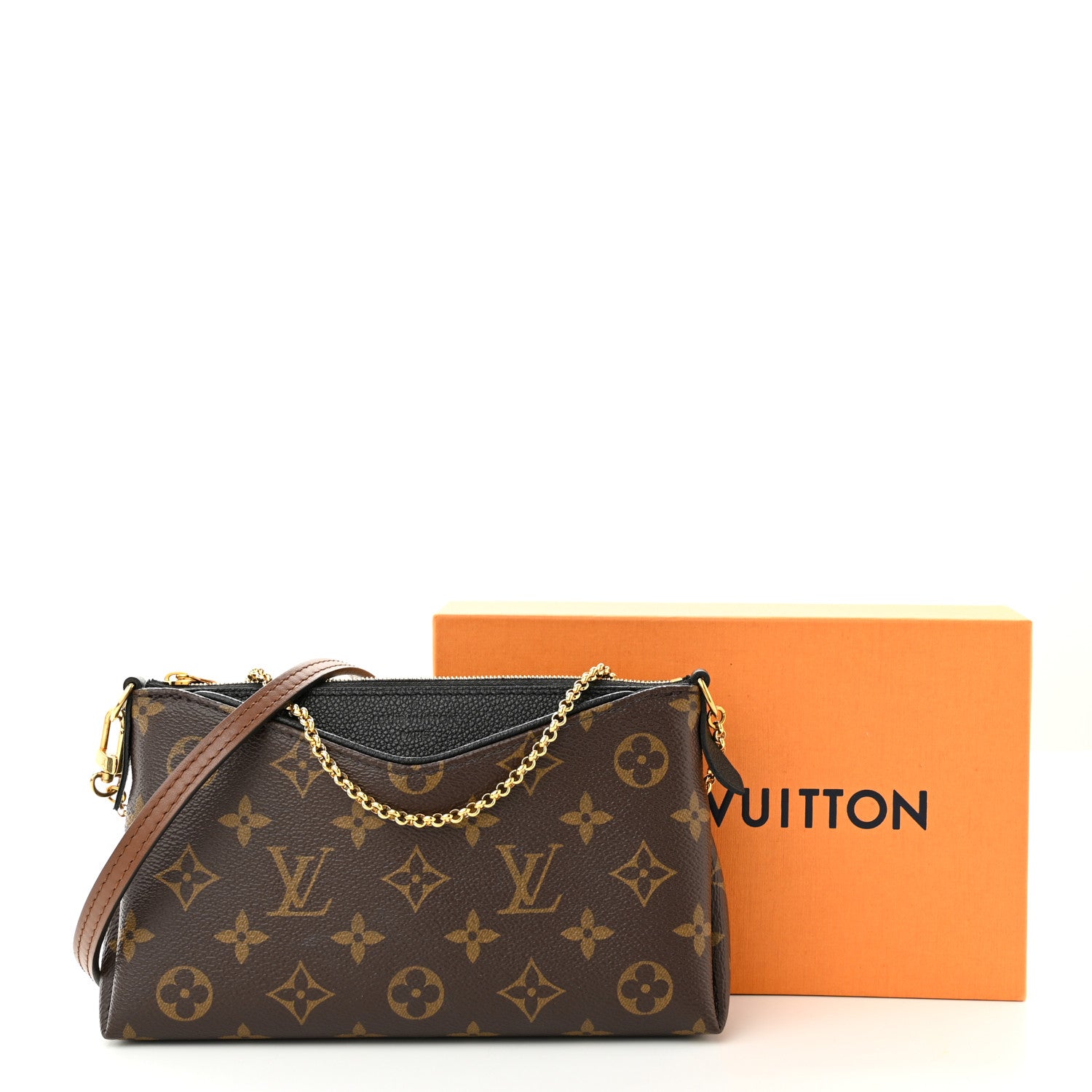 Louis Vuitton Monogram Pallas Clutch Black 10 of 10