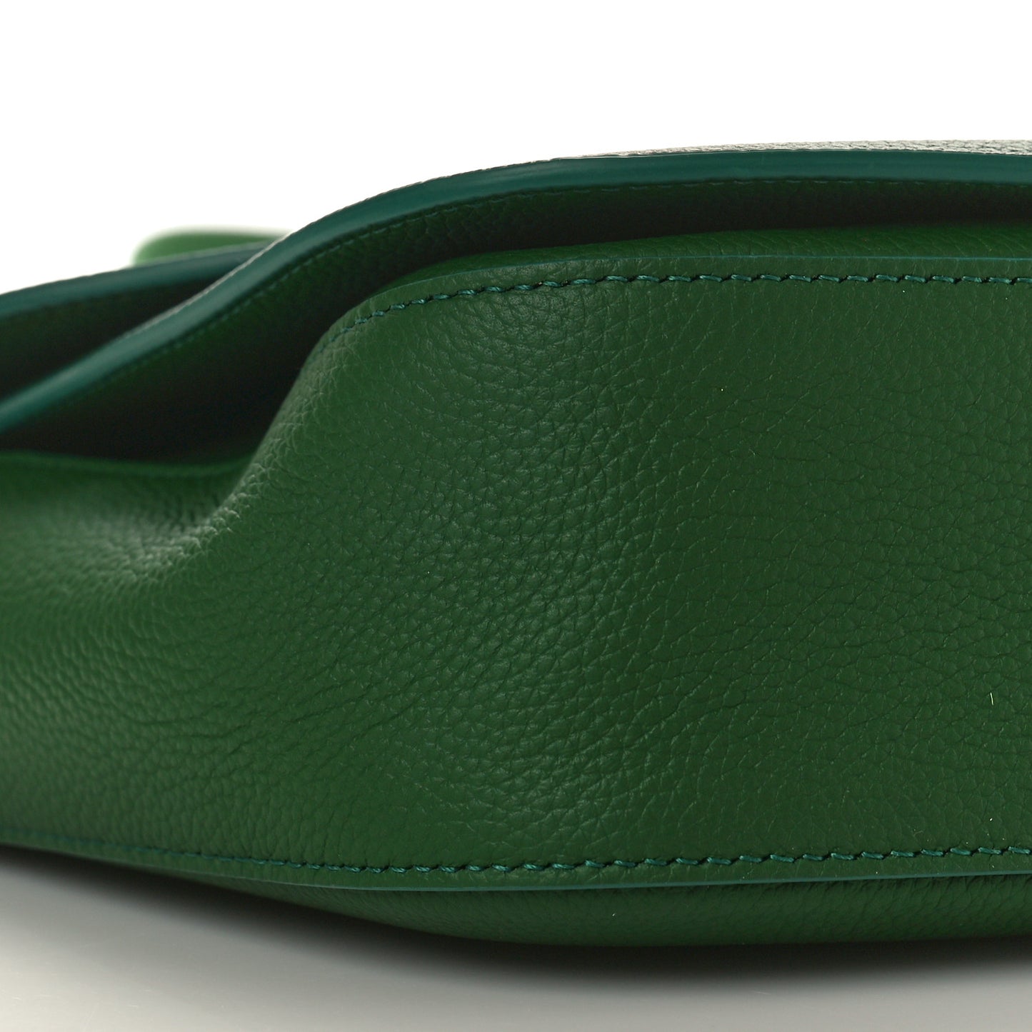 SALVATORE FERRAGAMO Hammered Calfskin Medium Fiamma Crossbody Bag Forest Green