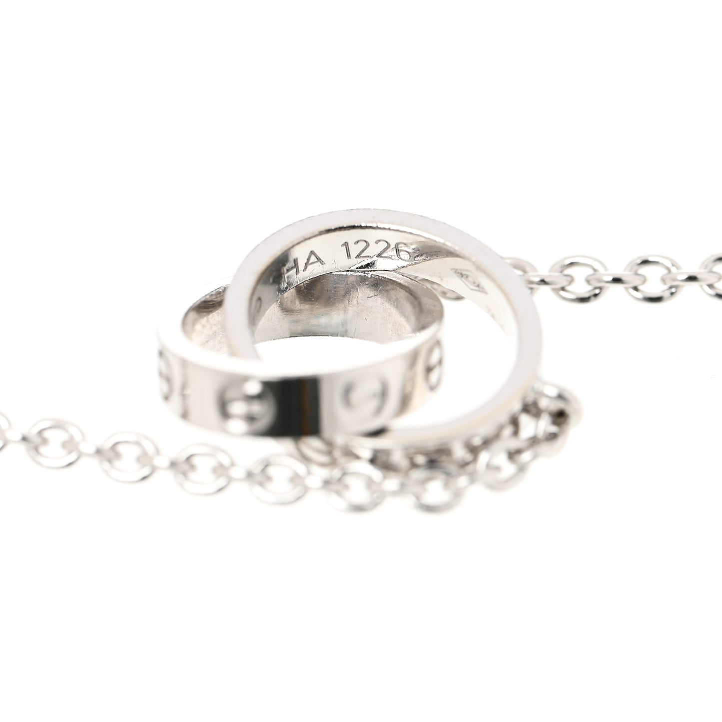 18K White Gold Interlocking LOVE Necklace
