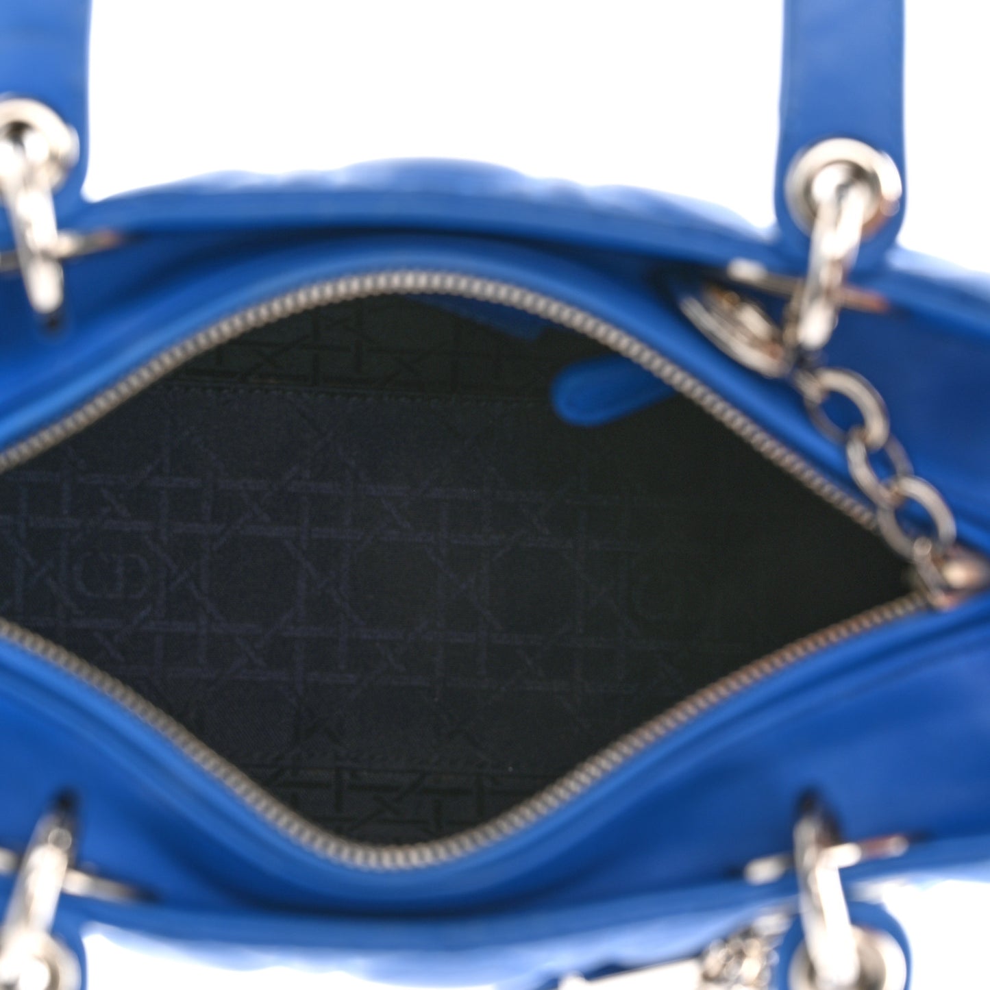 Lambskin Cannage Medium Lady Dior Blue Persan