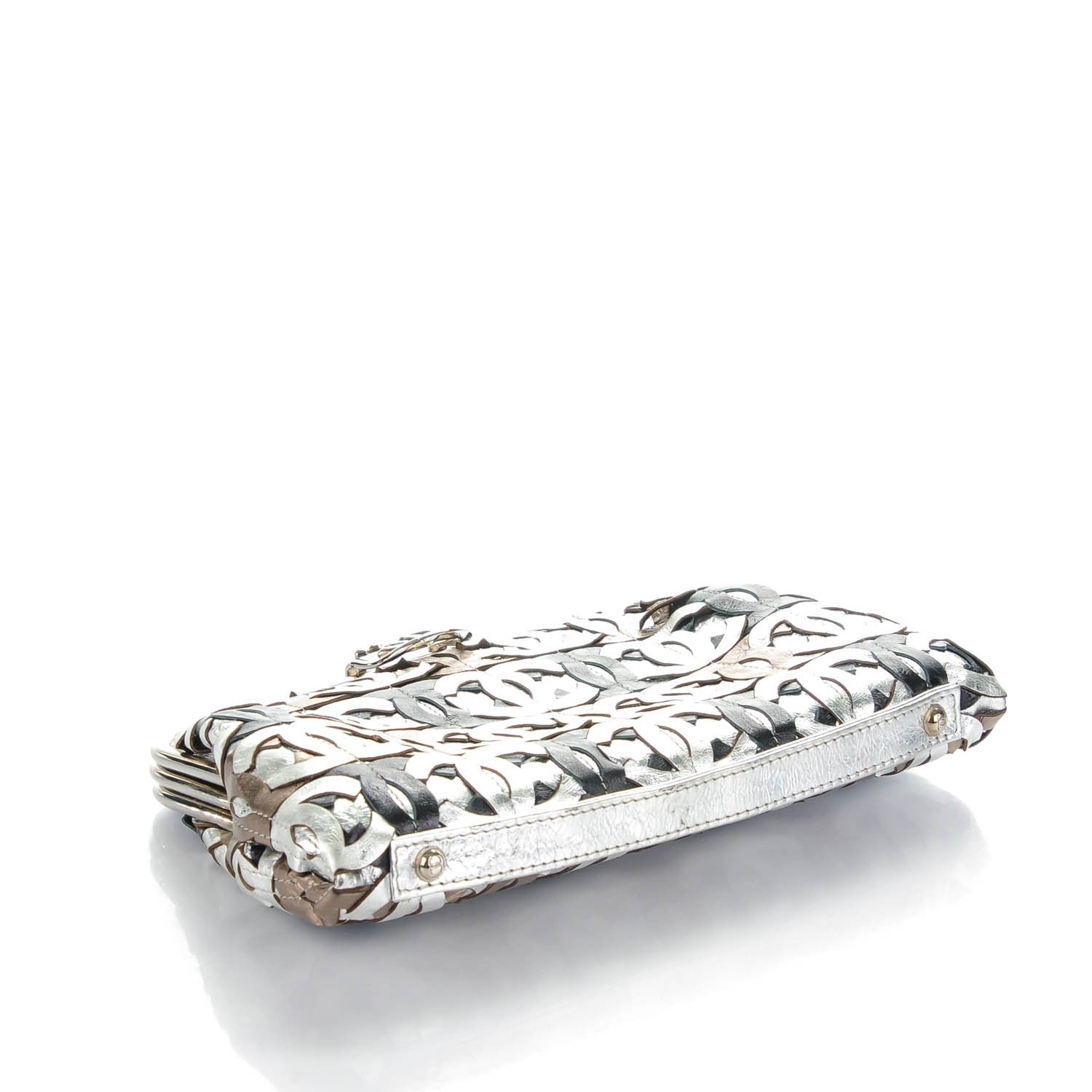 Chanel Crackled Calfskin CC Mix Frame Clutch Bronze 4 of 8