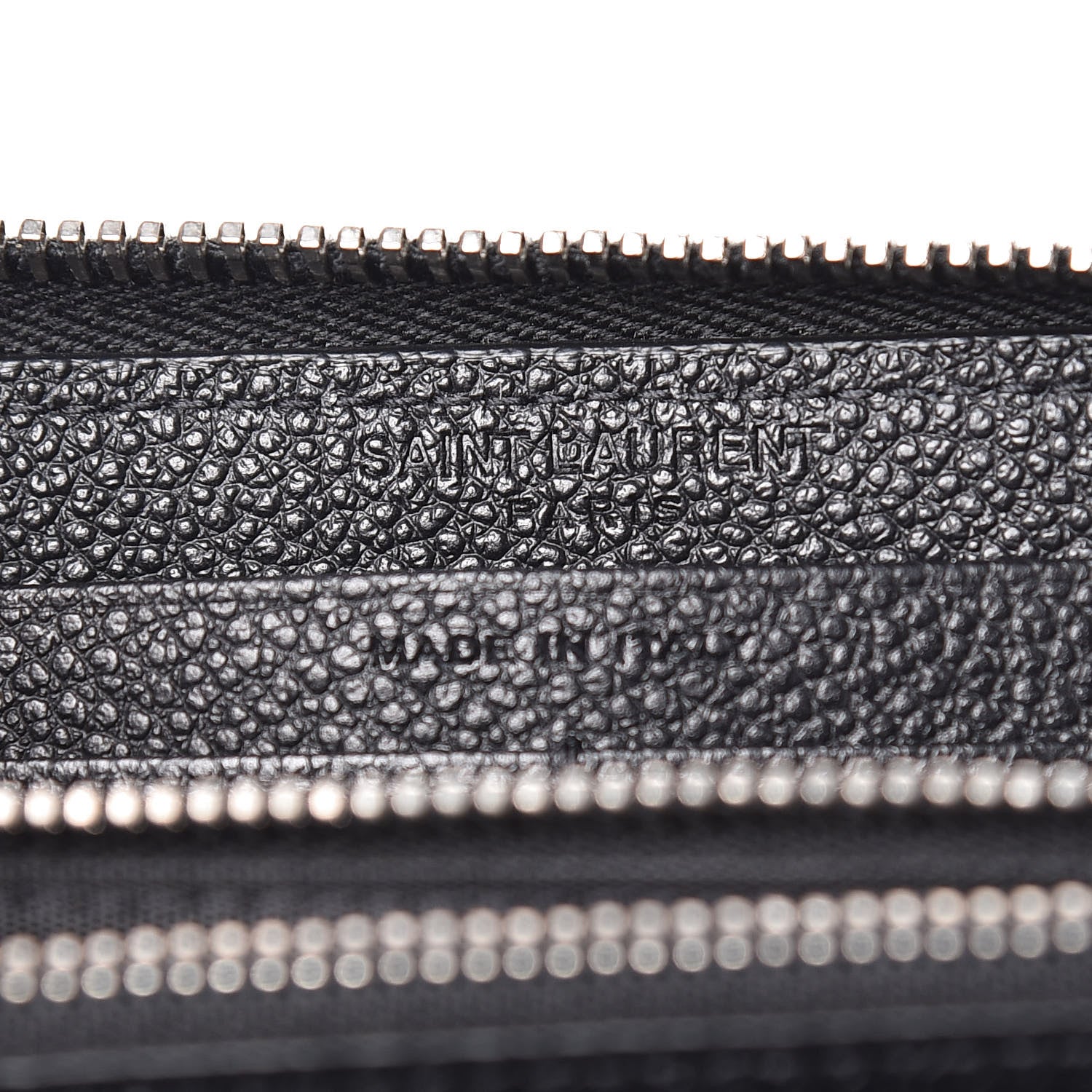 Saint Laurent Grained Calfskin Rive Gauche Zip Around Wallet Black 6 of 7