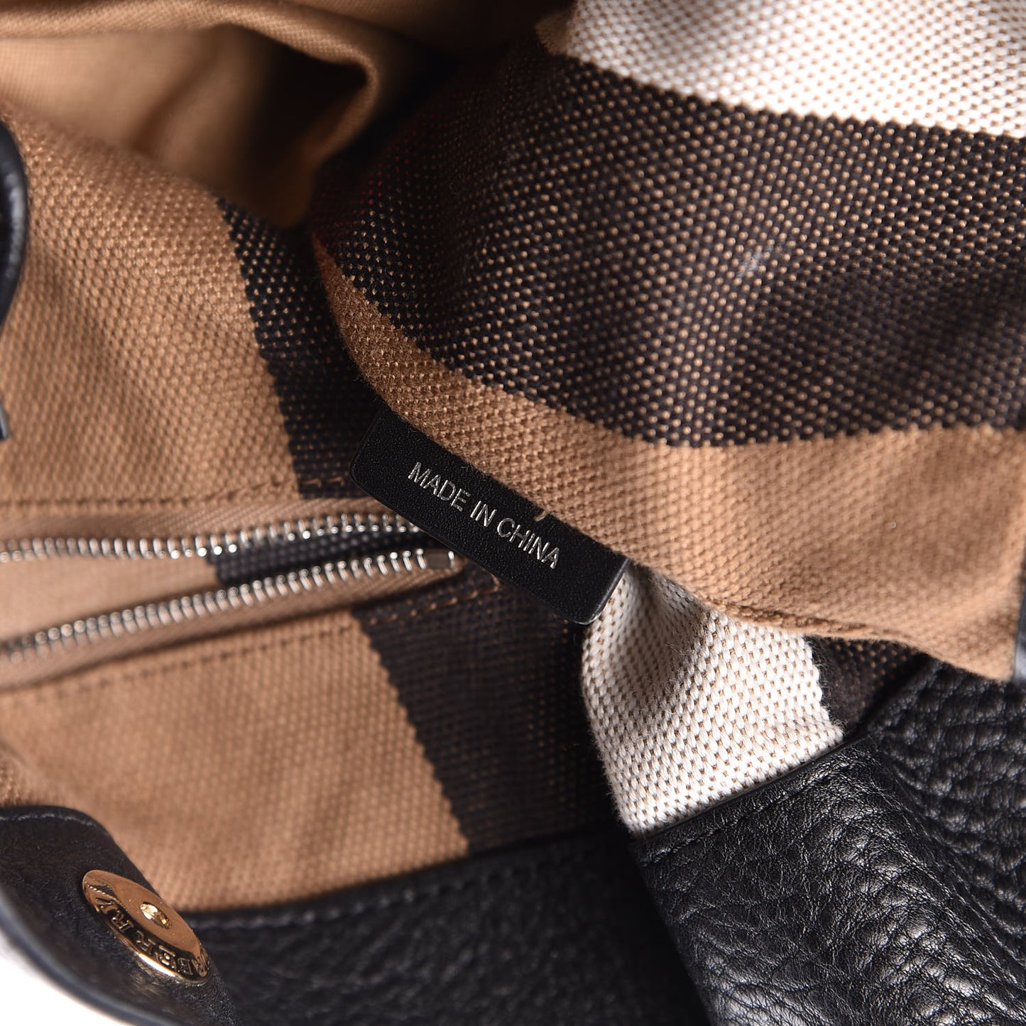 Grainy Calfskin House Check Medium Maidstone Black