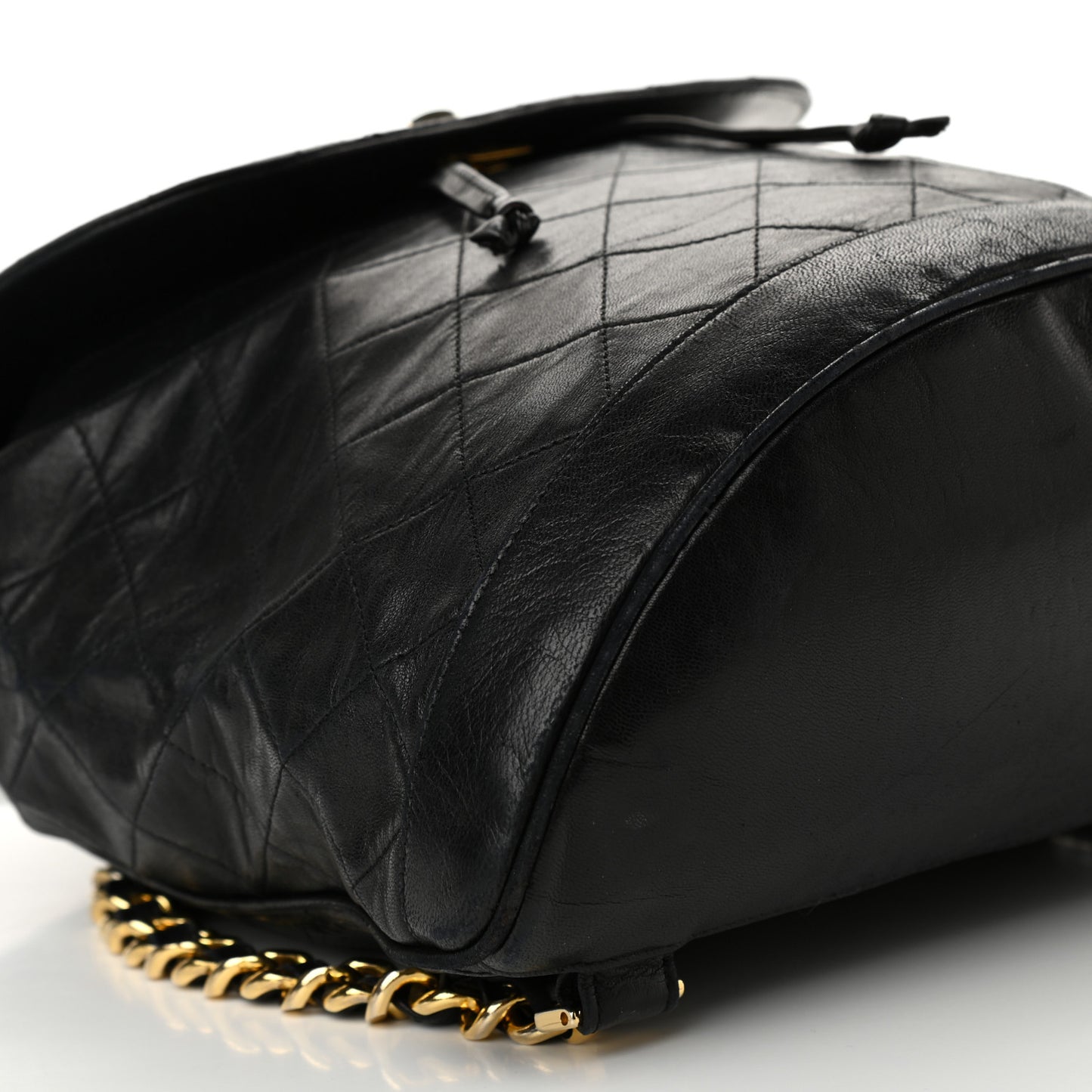 Lambskin Quilted Backpack Black