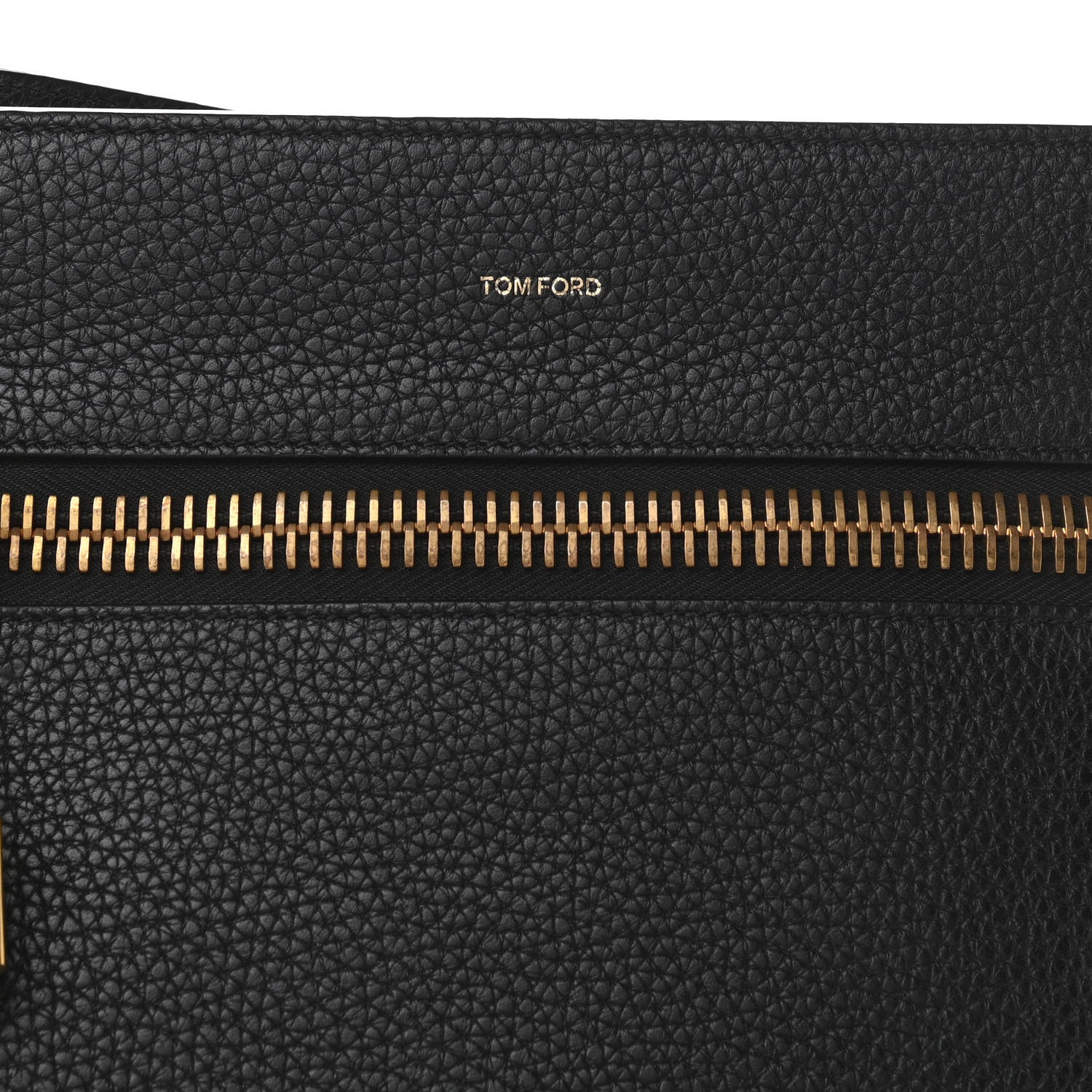Tom Ford Pebbled Calfskin Zip Shoulder Bag Black 9 of 9