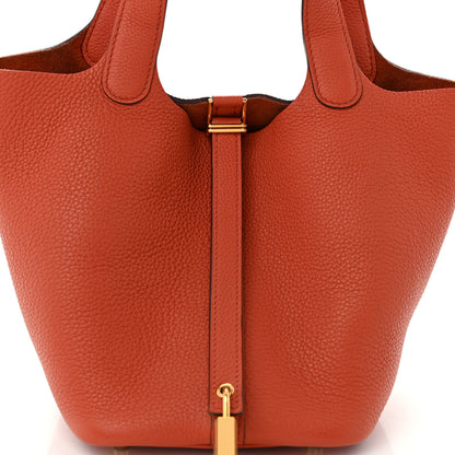 Hermes Taurillon Clemence Picotin Lock 18 PM Terre Battue 8 of 11