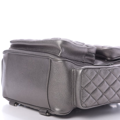 Chanel Metallic Grained Calfskin Quilted Large Casual Rock Backpack Charcoal 6 of 9