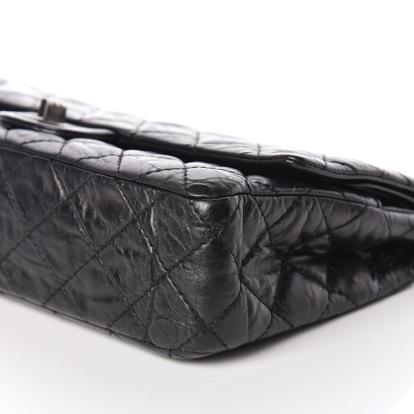 Metallic Aged Calfskin 2.55 Reissue 226 Flap Black