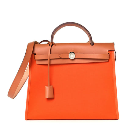 Hermes Toile Vache Hunter Herbag Zip 31 PM Orange 3 of 18