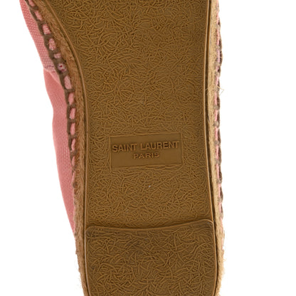 Saint Laurent Canvas Elba Light Logo Embroidered Espadrilles 37 Pink 6 of 12