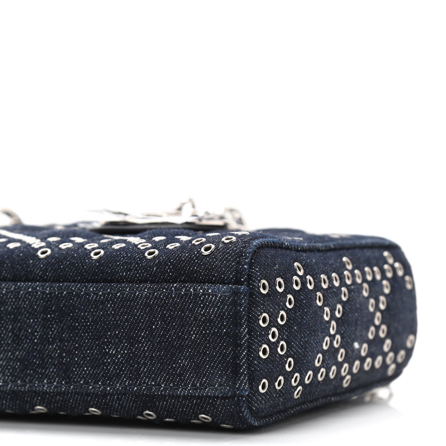 Christian Dior Denim Eyelet Lady D-Joy Blue 9 of 10