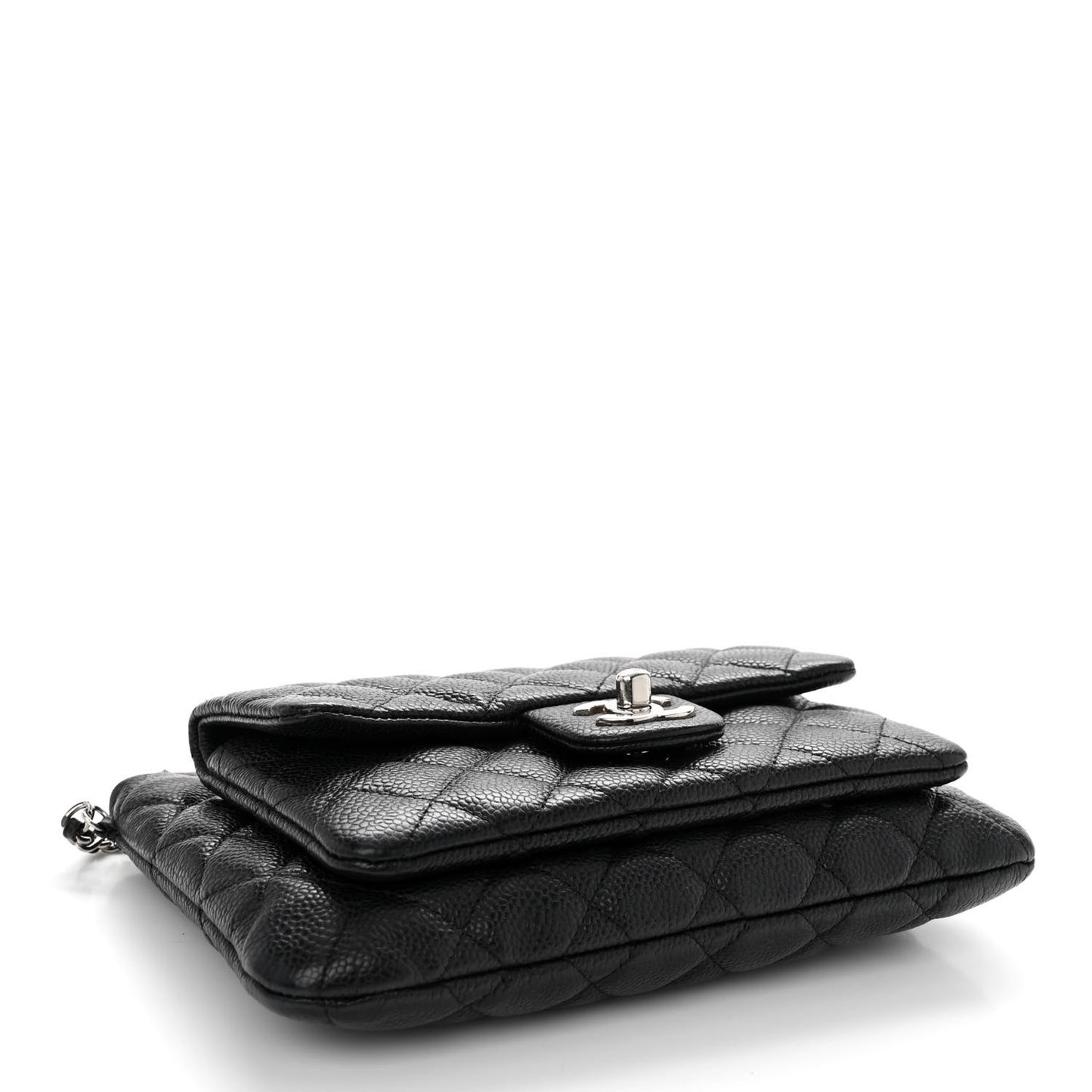 Iridescent Caviar Quilted Daily Zip Crossbody Bag Black