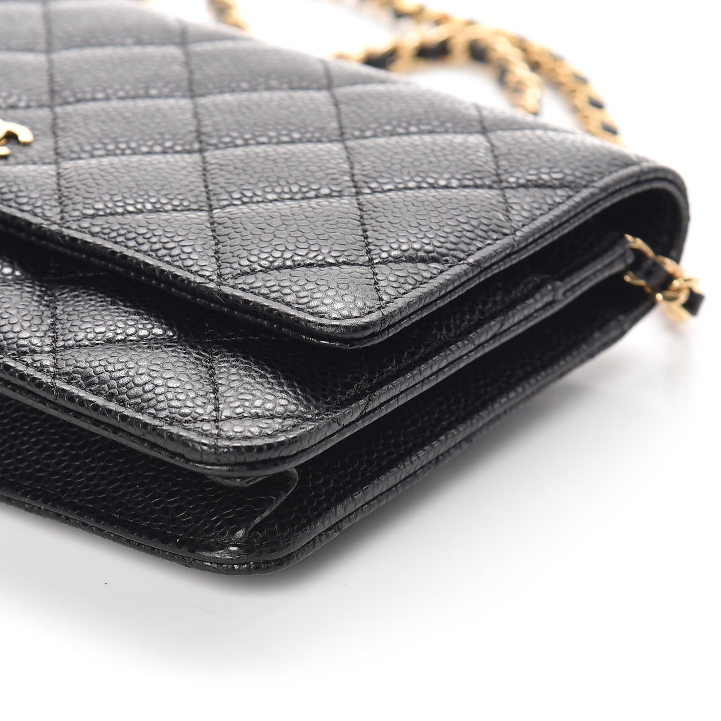 Caviar Quilted Wallet On Chain WOC Black