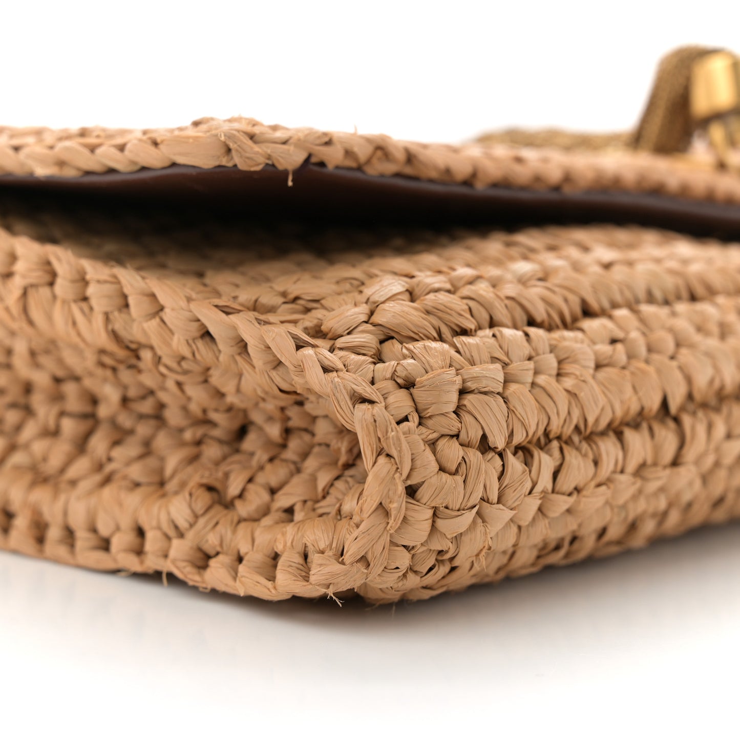 Raffia Monogram Tassel Kate 99 Dark Nude