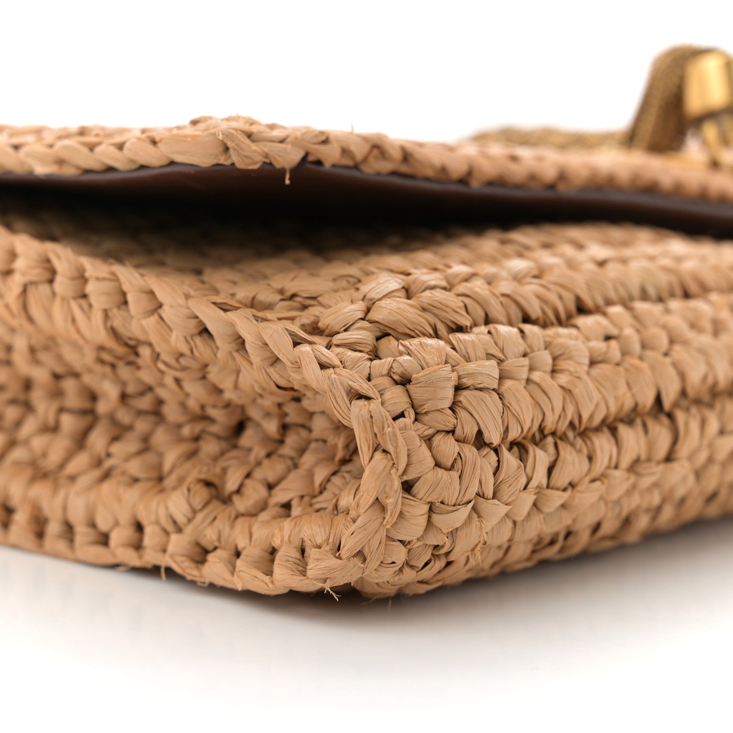 Saint Laurent Raffia Monogram Tassel Kate 99 Dark Nude 8 of 11