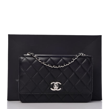 Chanel Lambskin Quilted Trendy CC Wallet On Chain WOC Black 10 of 10