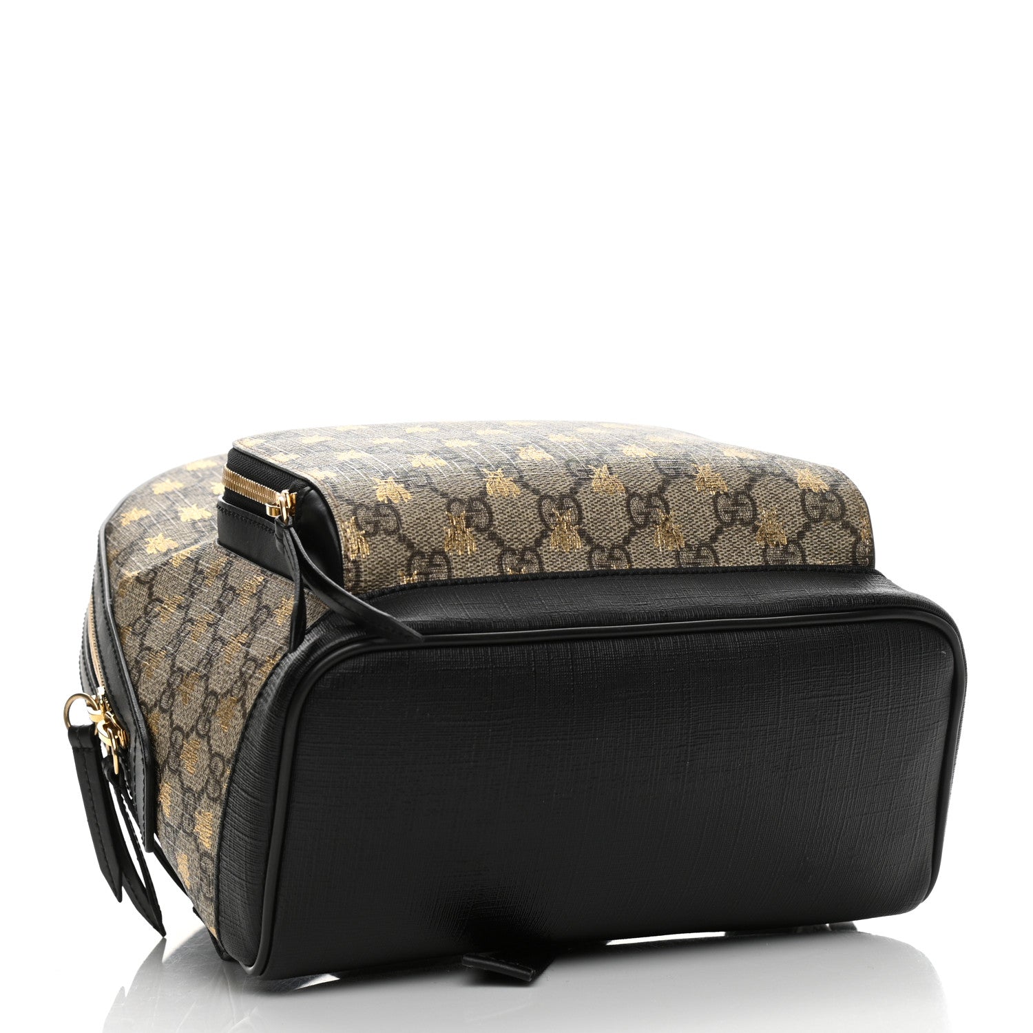 Gucci GG Supreme Monogram Bees Print Small Day Backpack Beige Oro Black 4 of 13